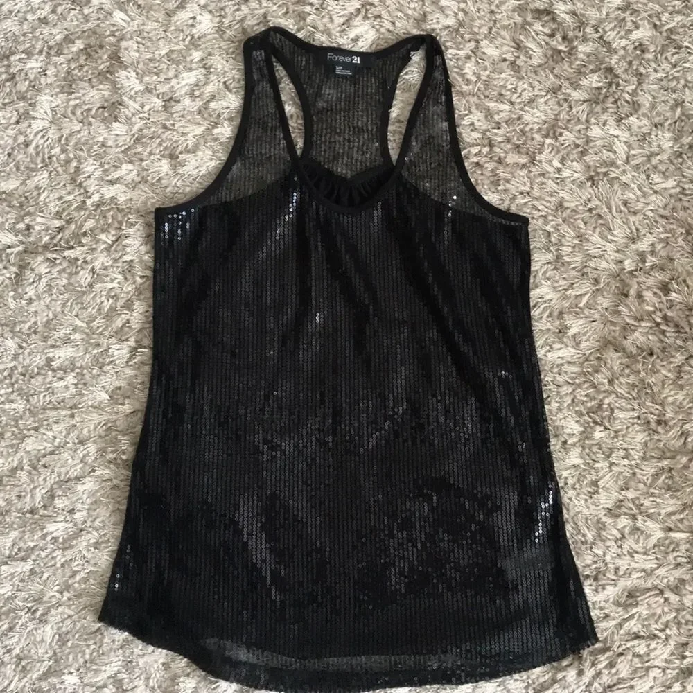 Forever 21 Sequins Tank Top Size S